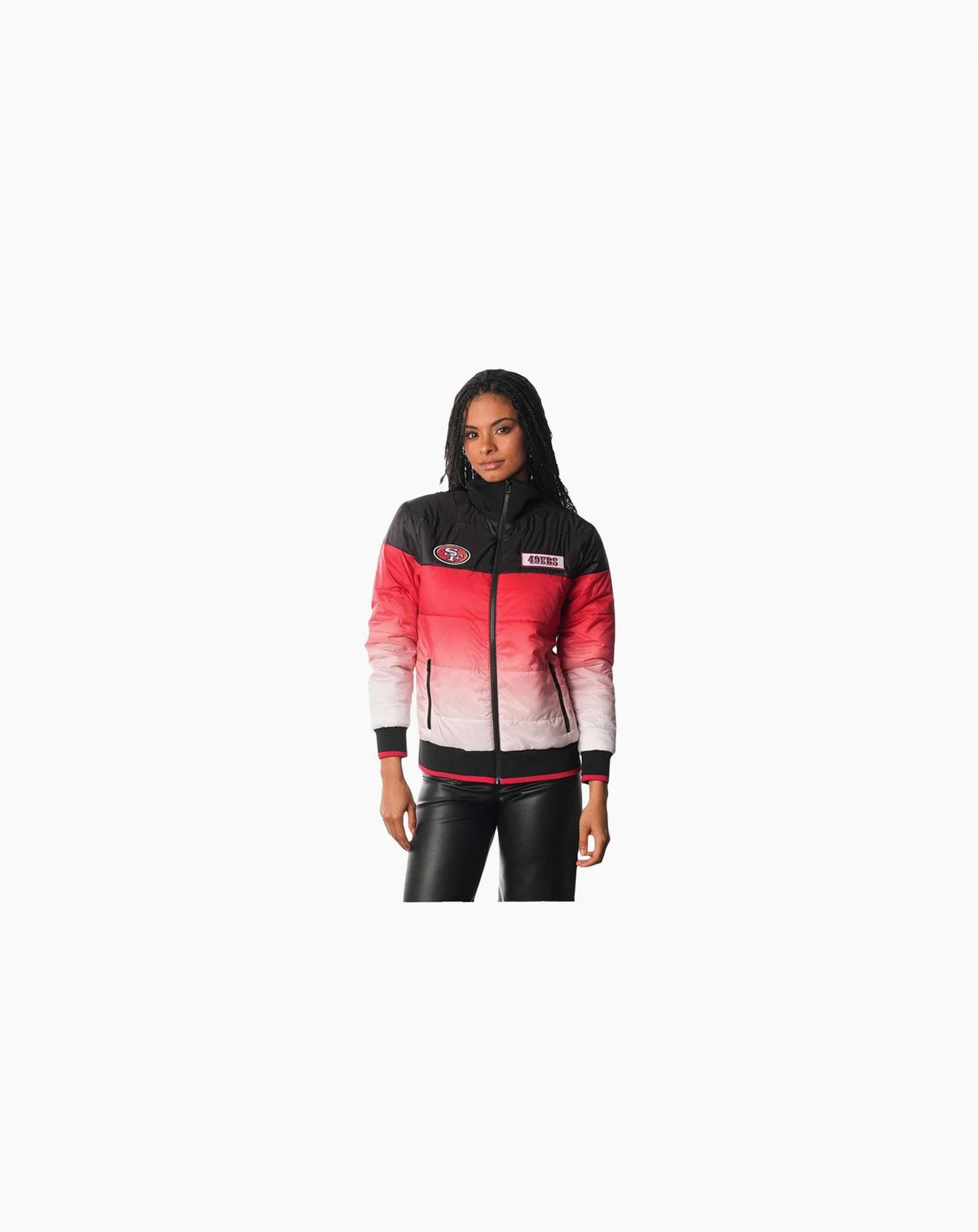 Women's Scarlet San Francisco 49ers Ombre Full-Zip Puffer Jacket