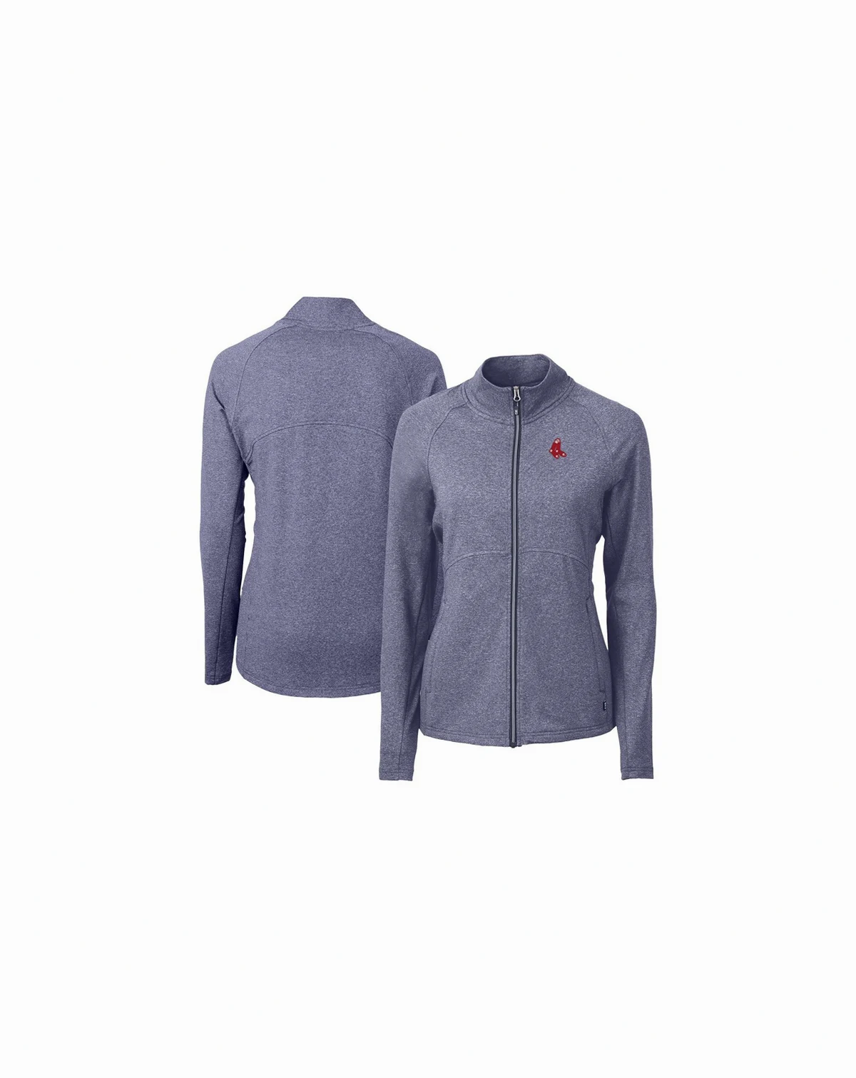 Women's Heather Navy Boston Red Sox Throwback Adapt Eco Knit Hybrid Full-Zip Jacket