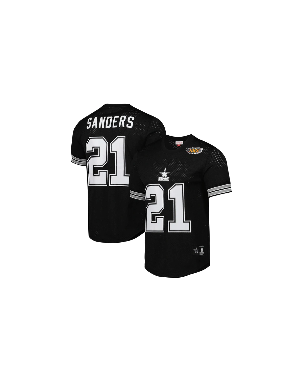 Men's Deion Sanders Black Dallas Cowboys Retired Player Name Number Mesh Top