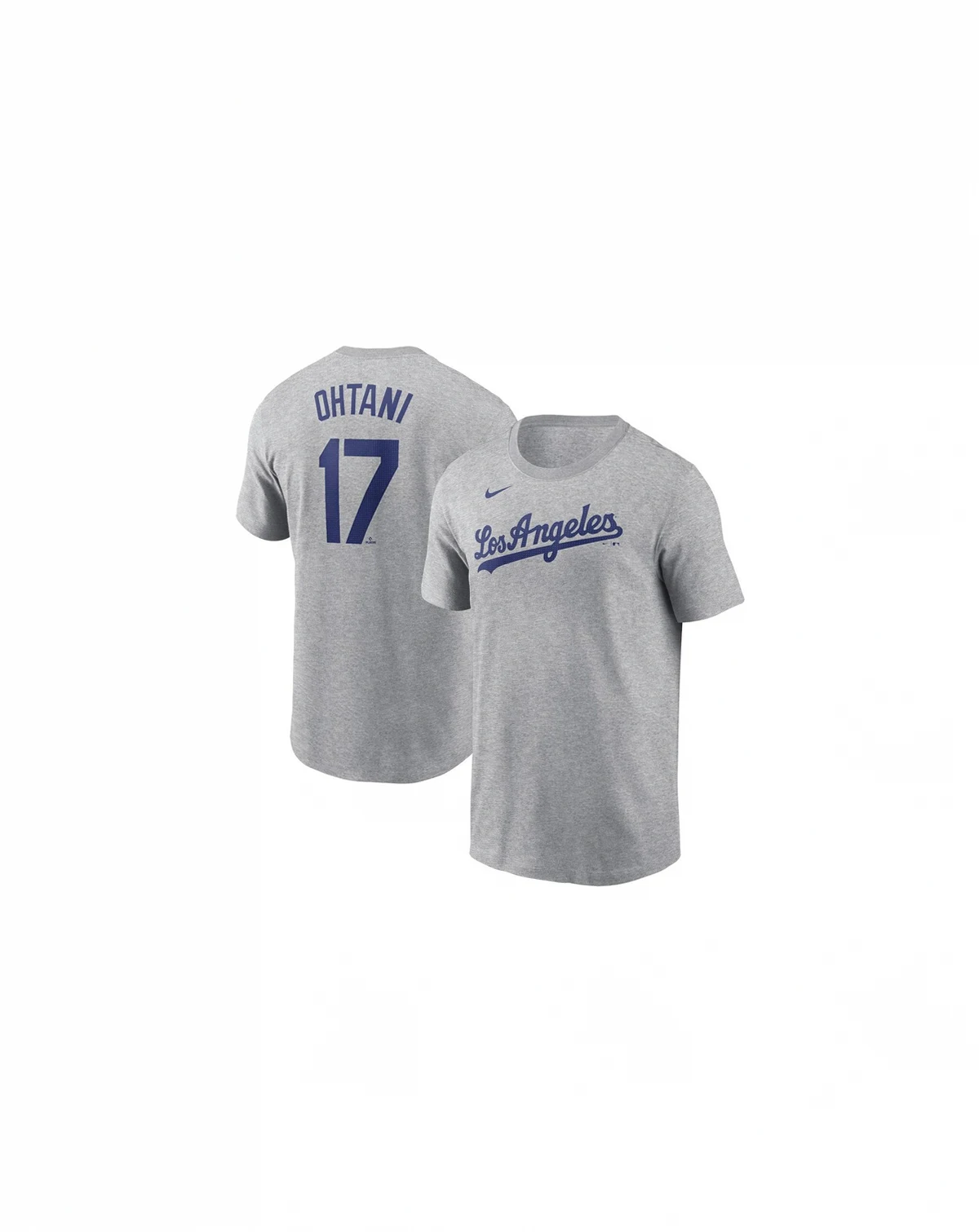 Men's Shohei Ohtani Gray Los Angeles Dodgers 2024 Fuse Name Number T-Shirt