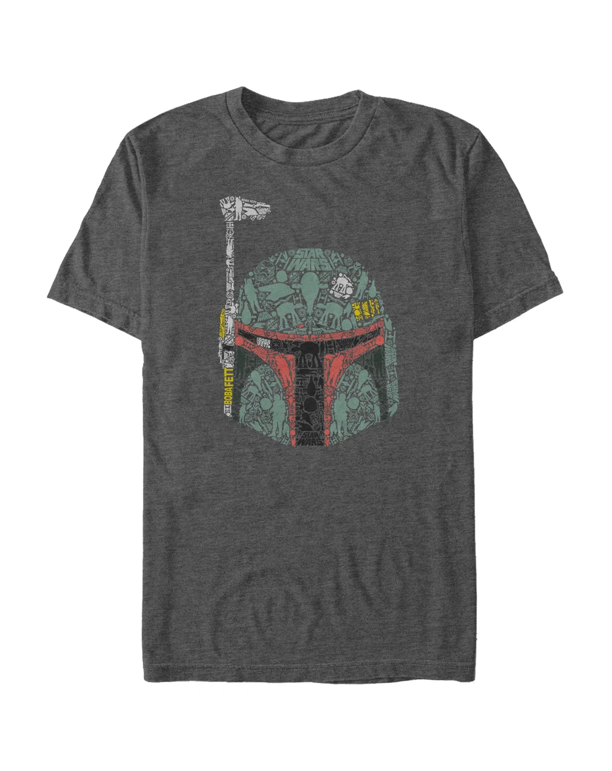 Star Wars Men's Classic Boba Fett Hidden Images Helmet Short Sleeve T-Shirt