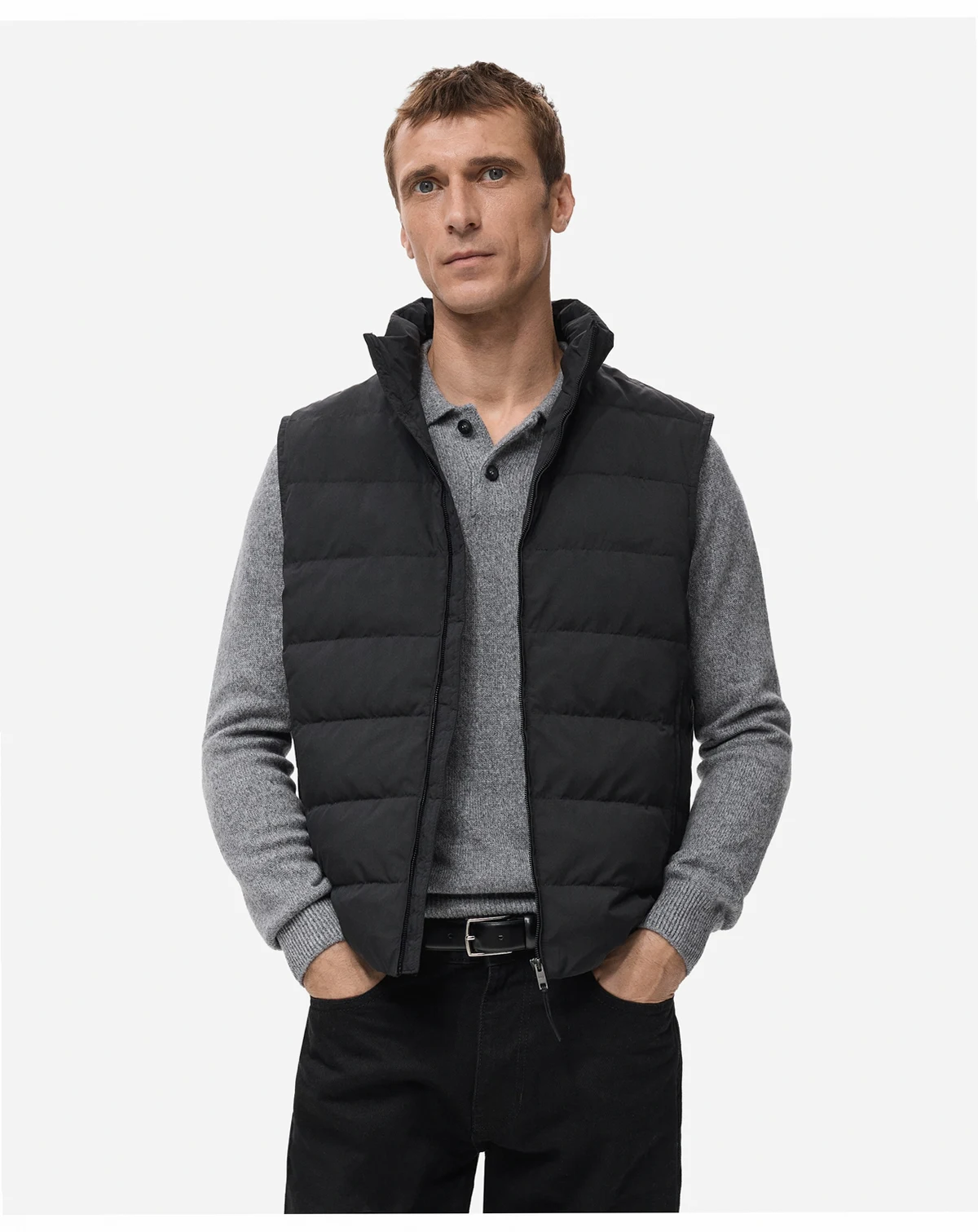 Men's Down And Feather Filling Quilted Vest