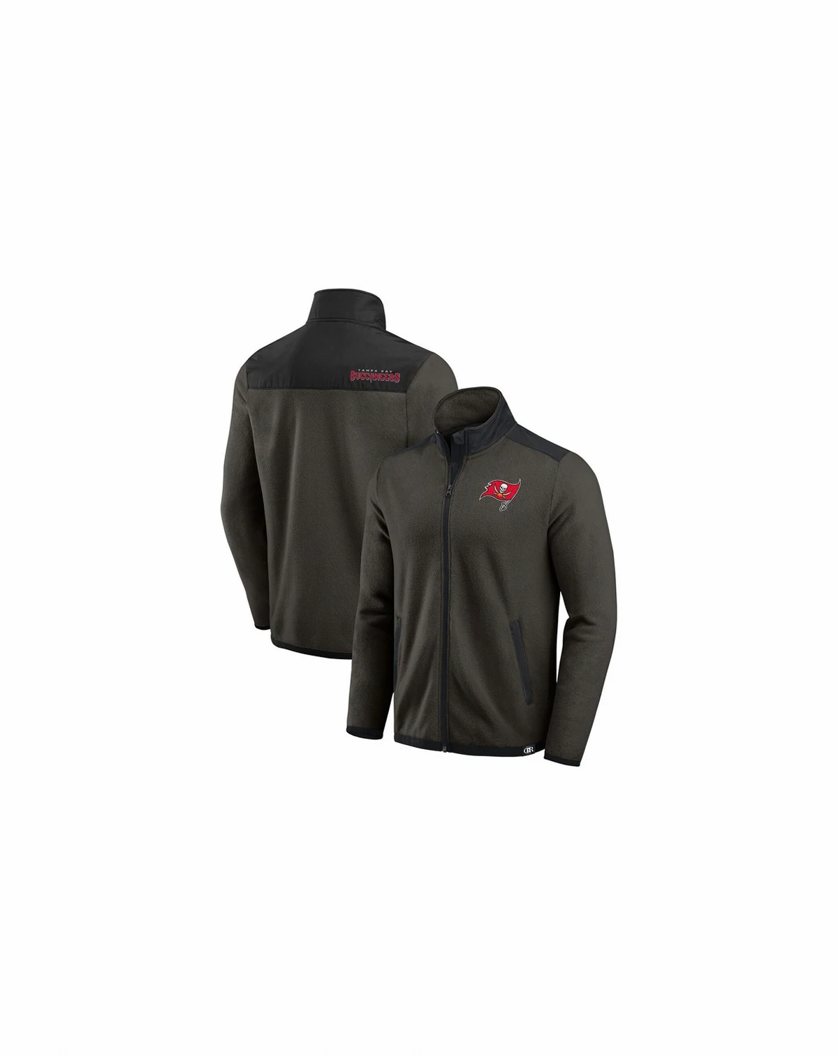 Men's Pewter Tampa Bay Buccaneers Color Block Polar Fleece Full-Zip Jacket