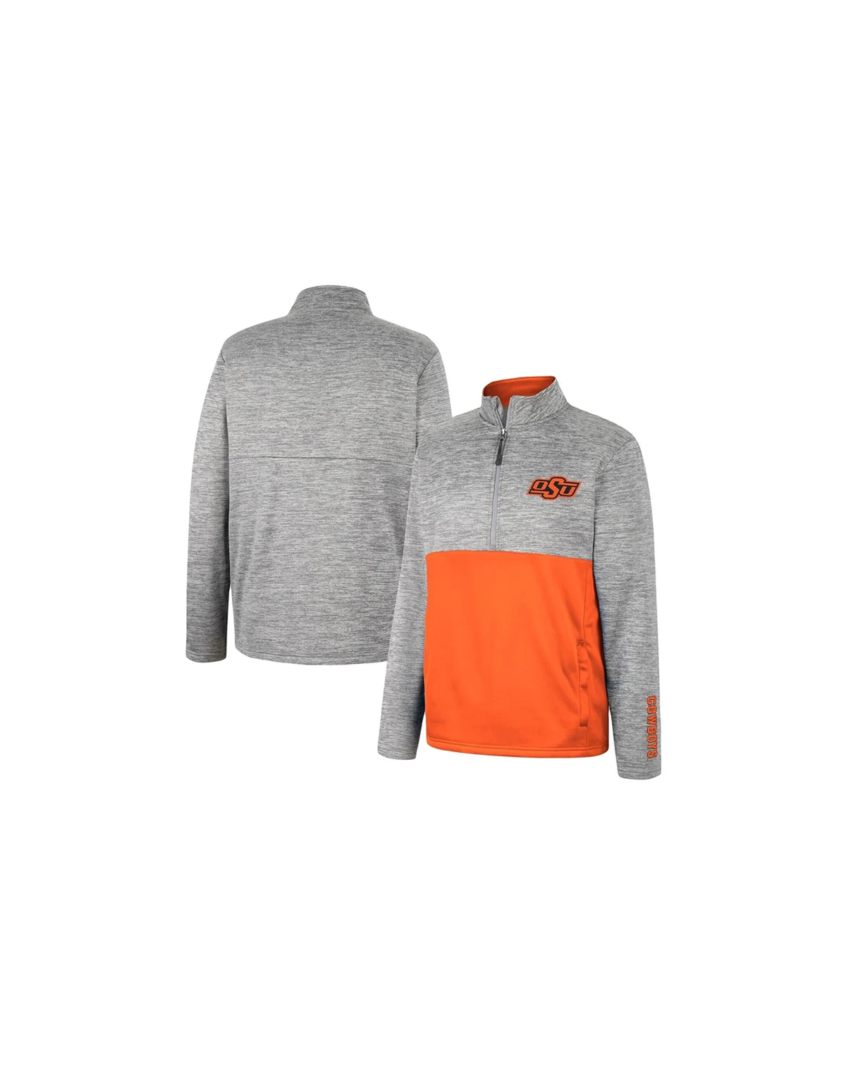 Men's Gray Oklahoma State Cowboys John Half-Zip Jacket