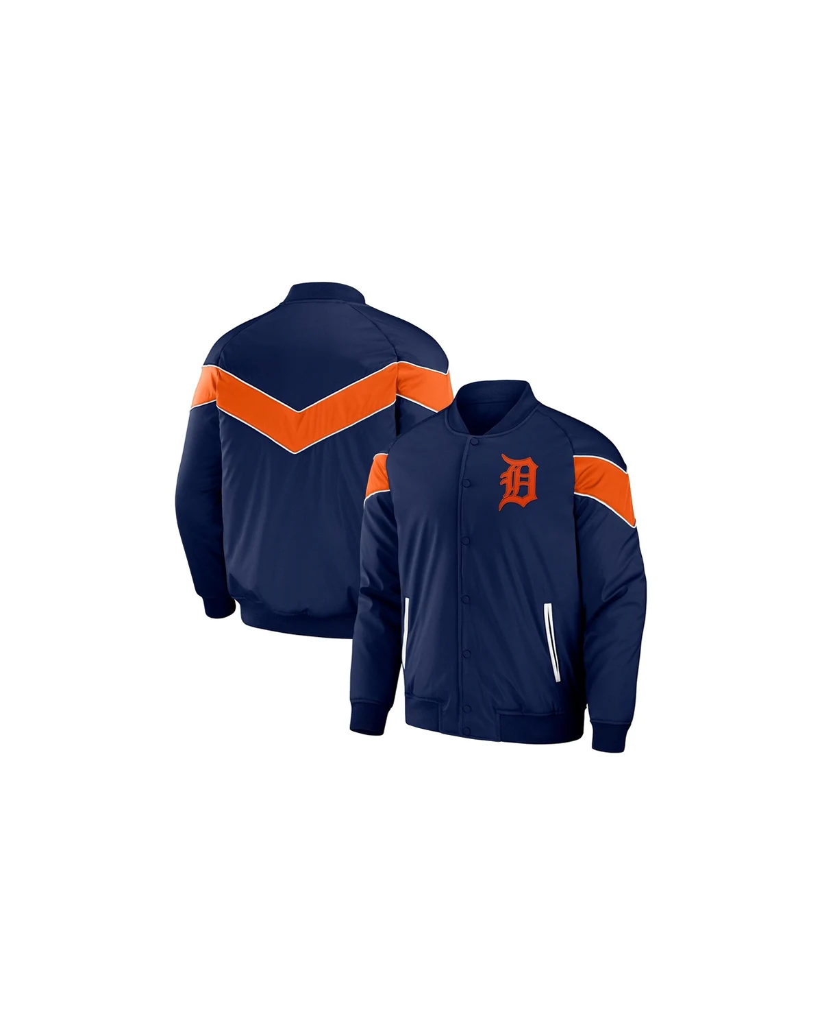 Men's Navy Detroit Tigers Baseball Raglan Full-Snap Jacket