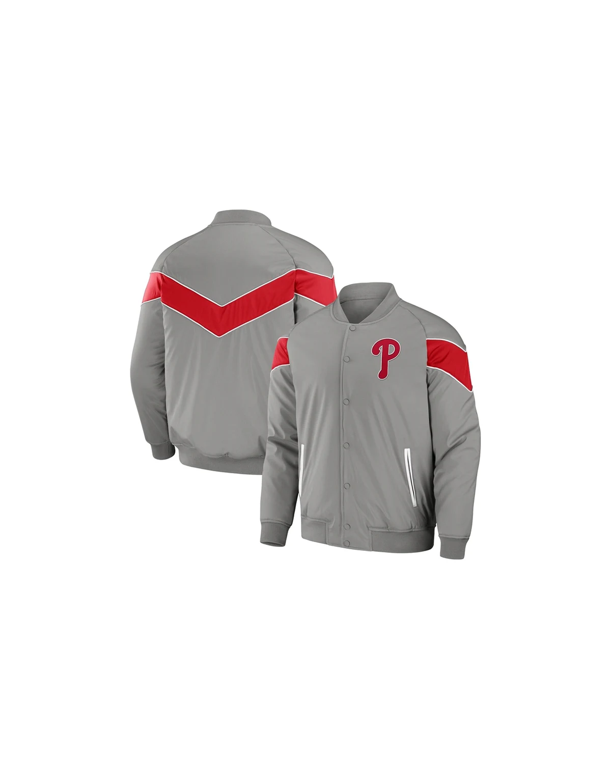 Men's Darius Rucker Collection by Gray Philadelphia Phillies Baseball Raglan Full-Snap Jacket