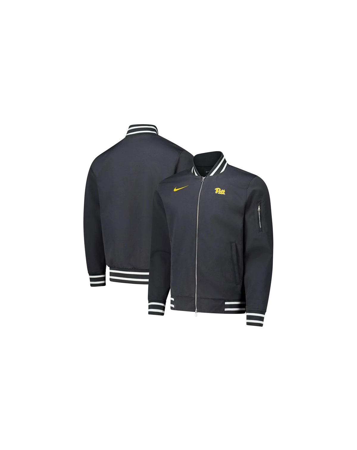 Men's Anthracite Pitt Panthers Full-Zip Bomber Jacket