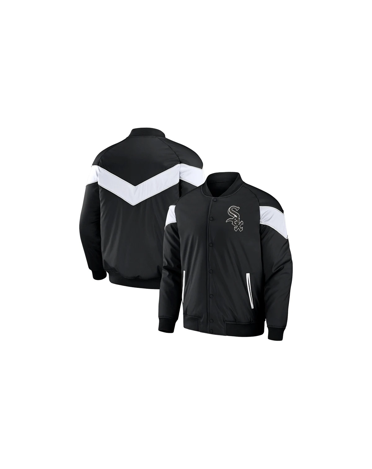 Men's Darius Rucker Collection By Black Chicago White Sox Baseball Raglan Full-Snap Jacket