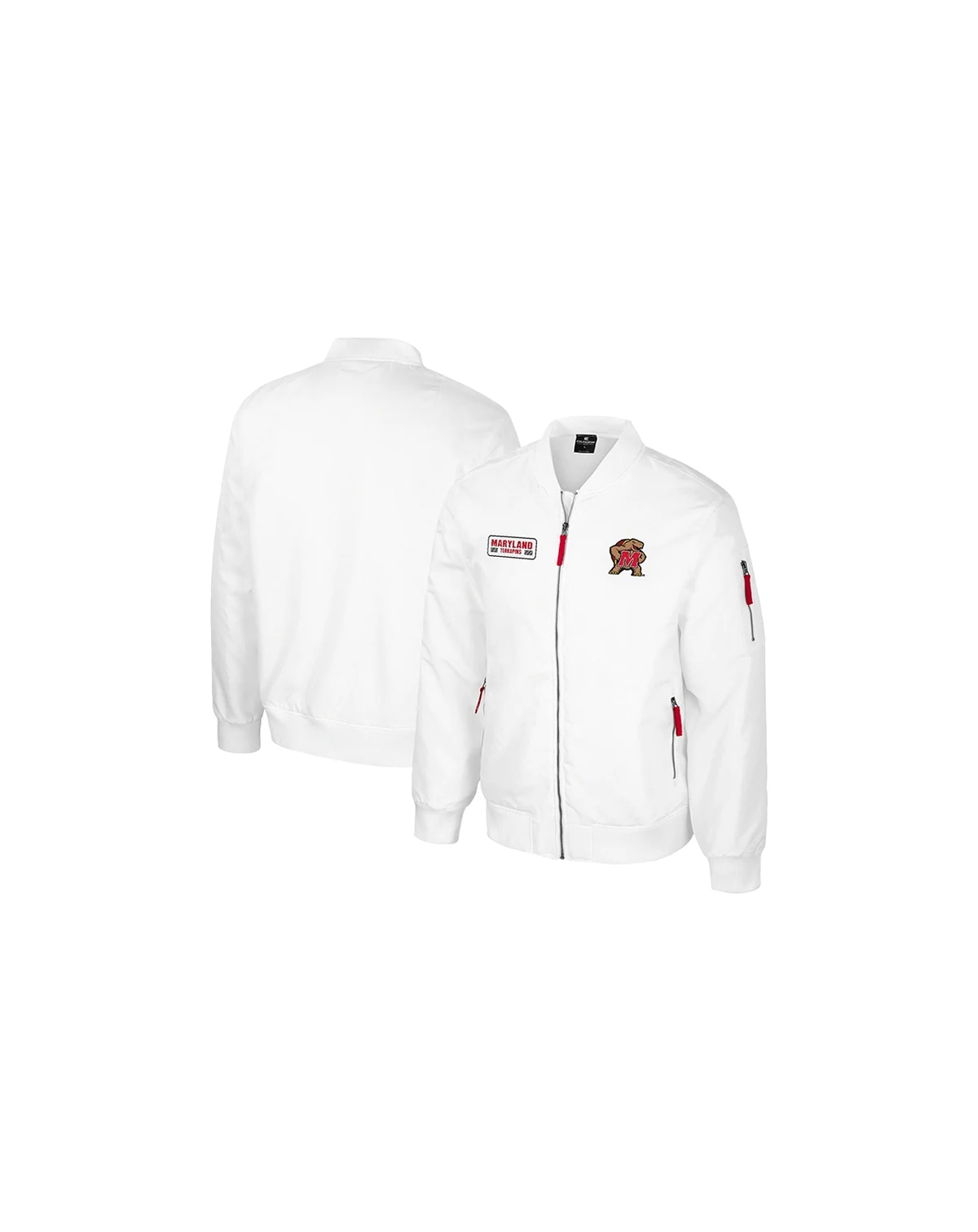 Men's Maryland Terrapins White Rabbit Full-Zip Bomber Jacket