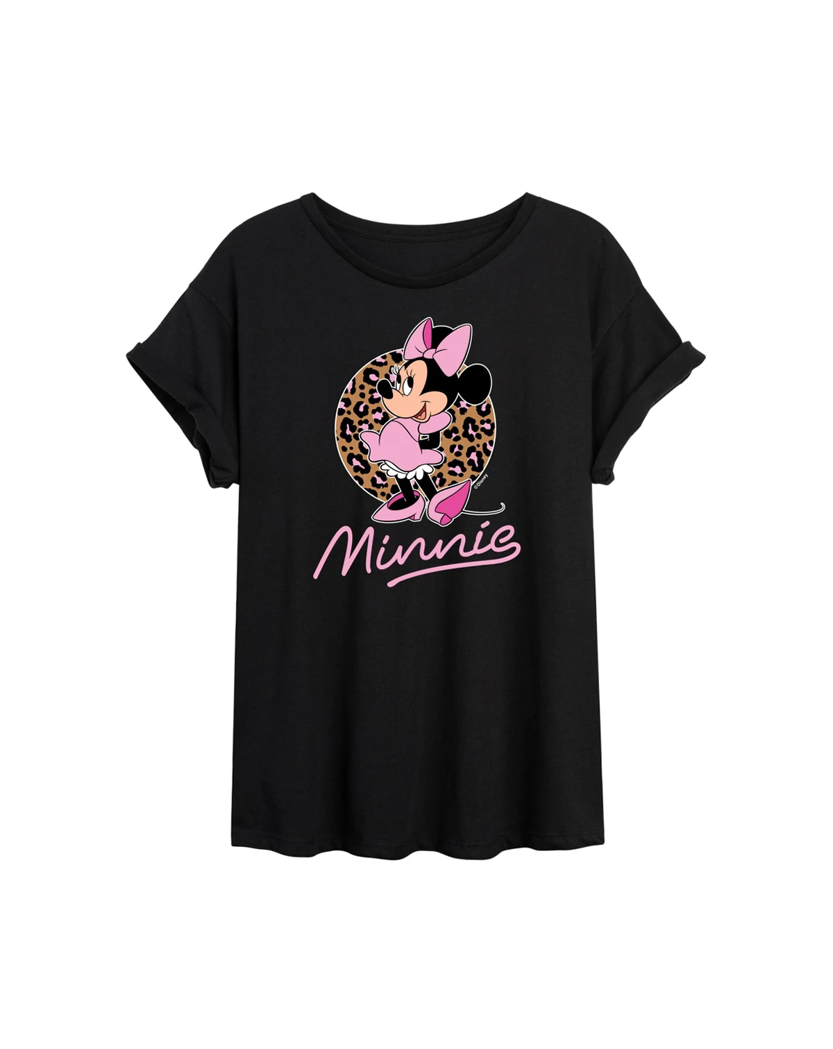 Trendy Juniors Minnie Leopard Graphic Oversized Tee