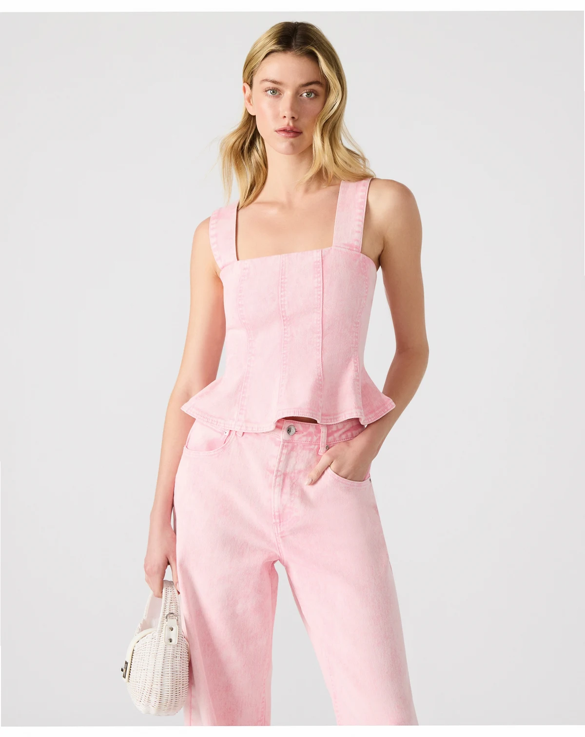 Women's Denim Peplum Top