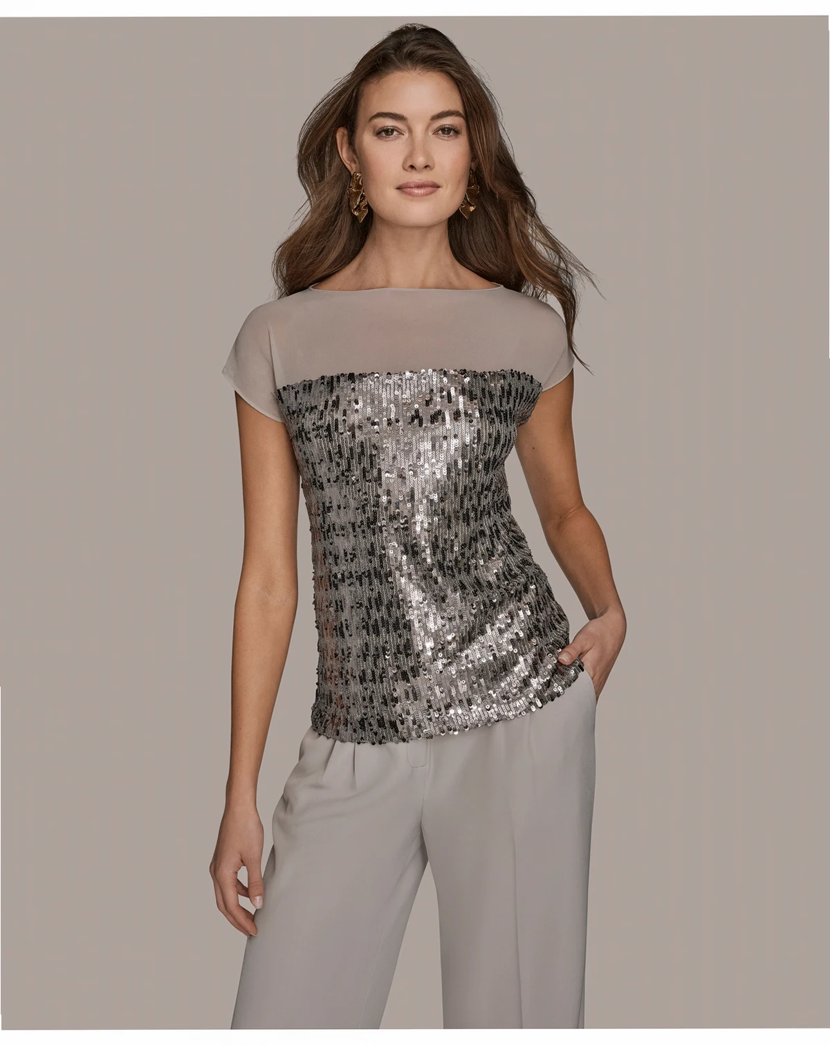 Women's Embellished Short-Sleeve Top