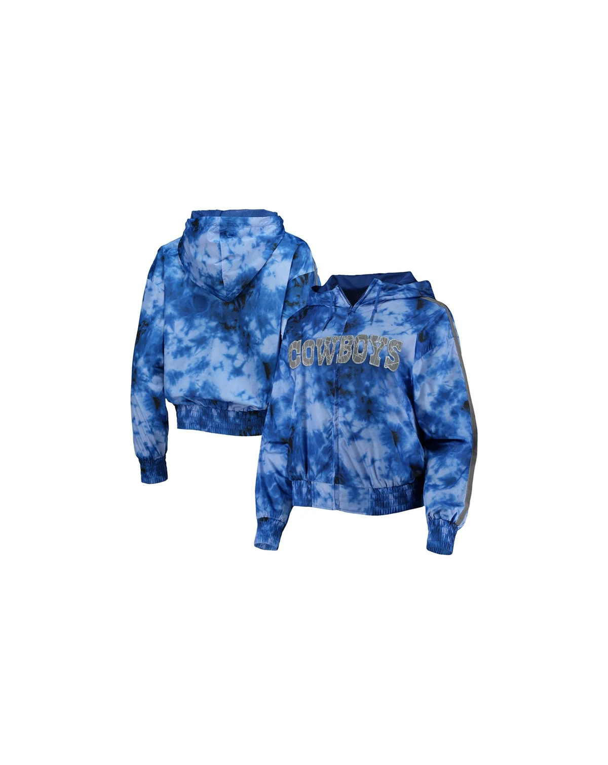 Women's Navy Dallas Cowboys Galaxy Full-Zip Windbreaker Hoodie Jacket