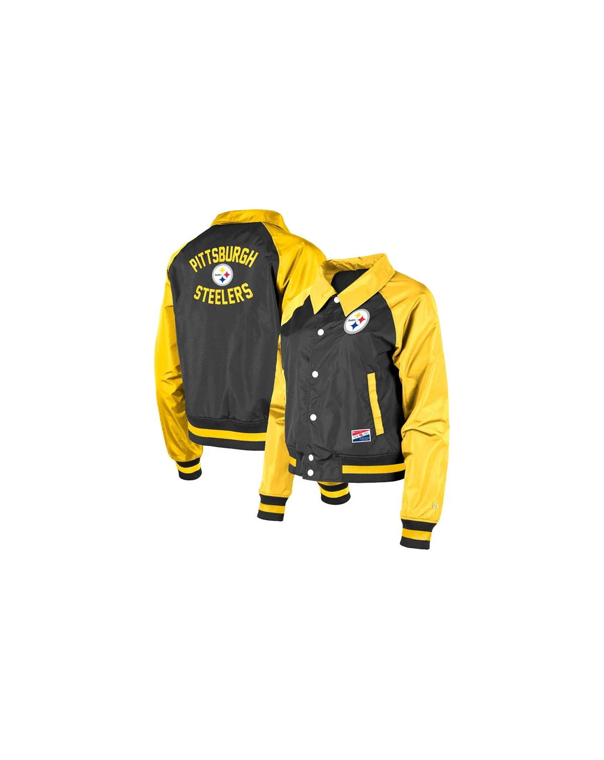 Women's Black Pittsburgh Steelers Coaches Raglan Full-Snap Jacket
