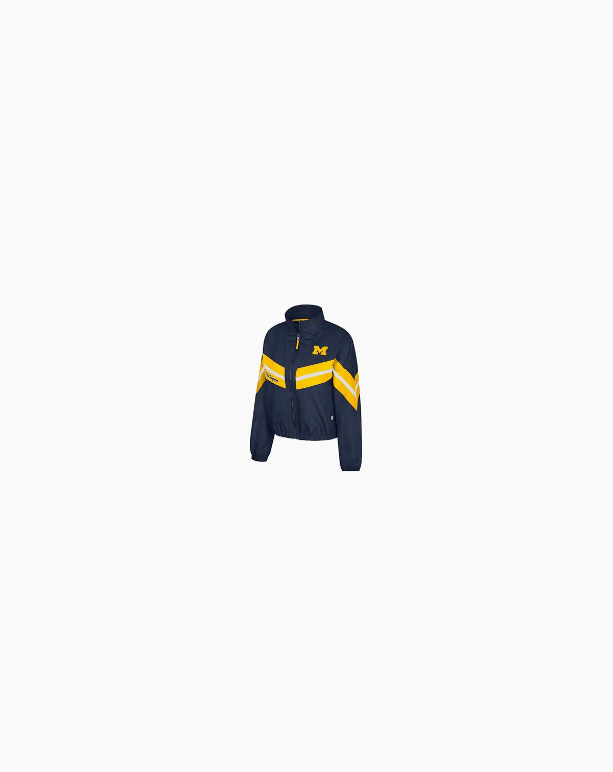 Women's Navy Michigan Wolverines Thin Ice Full-Zip Windbreaker