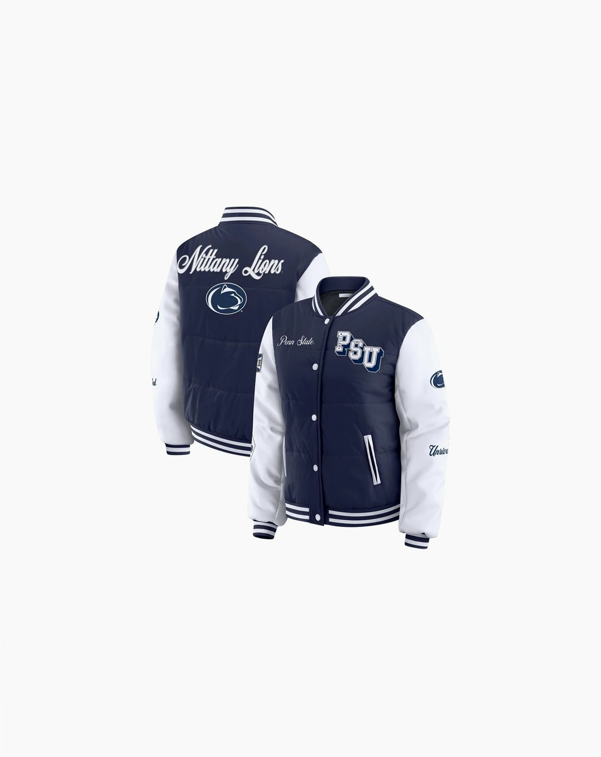 Women's Navy Penn State Nittany Lions Varsity Puffer Jacket