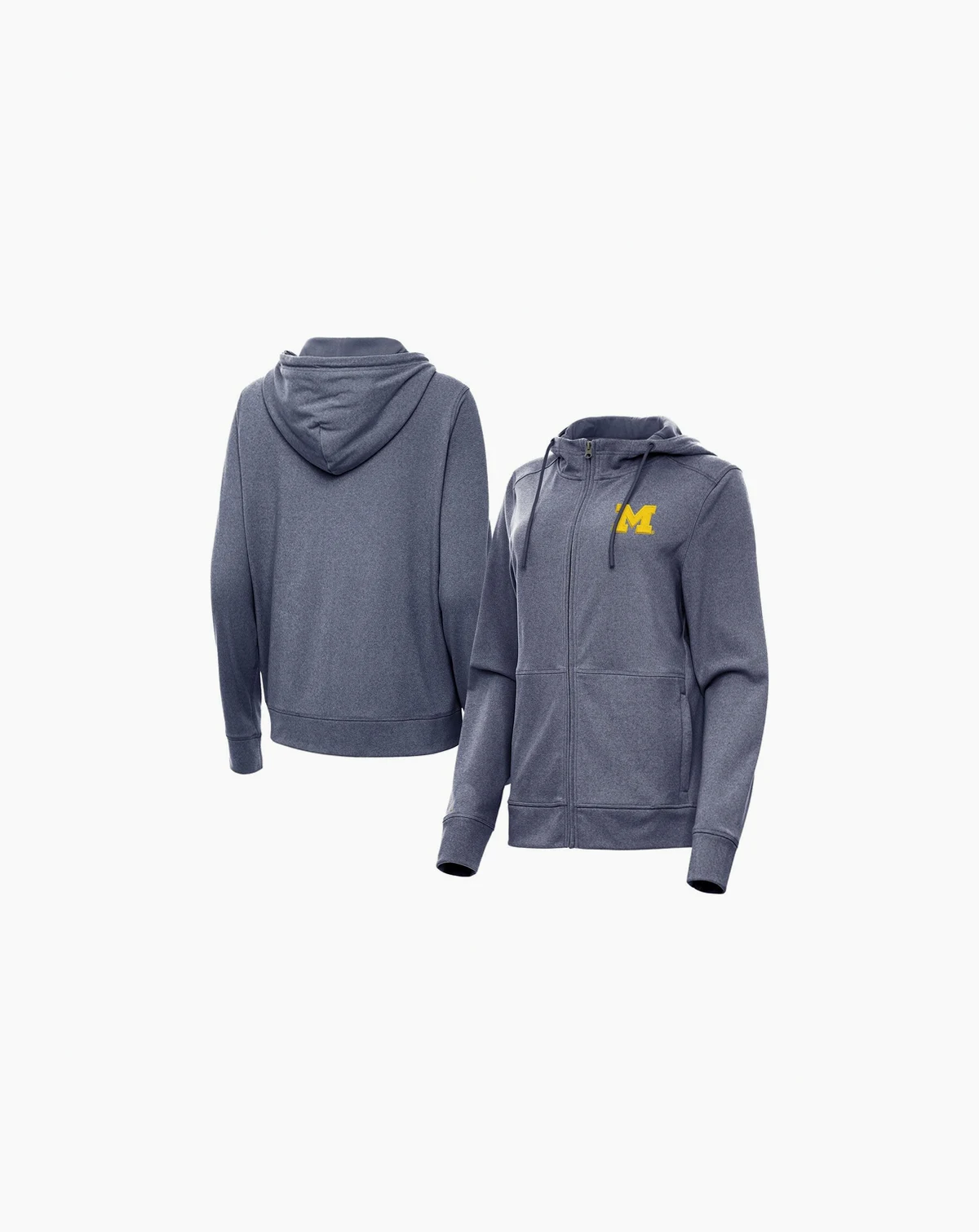 Women's Heather Navy Michigan Wolverines Seeker Full-Zip Hoodie Jacket