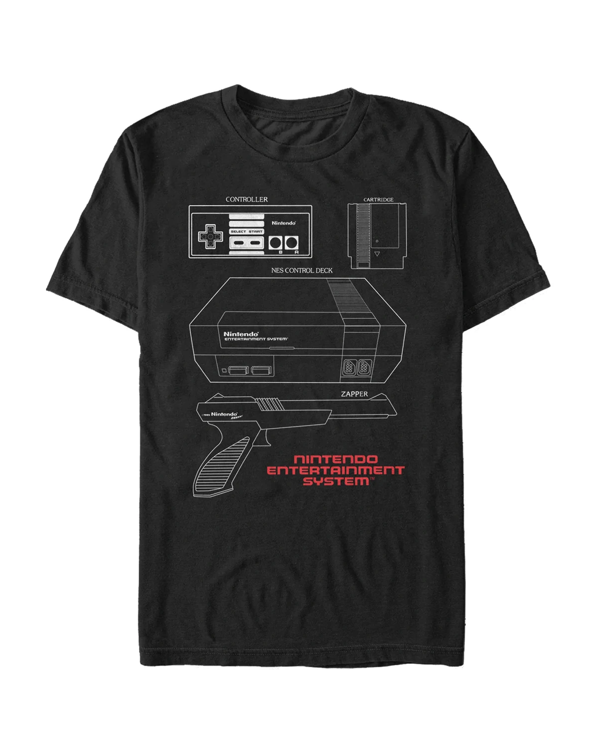 Nintendo Men's NES Console Accessories Short Sleeve T-Shirt