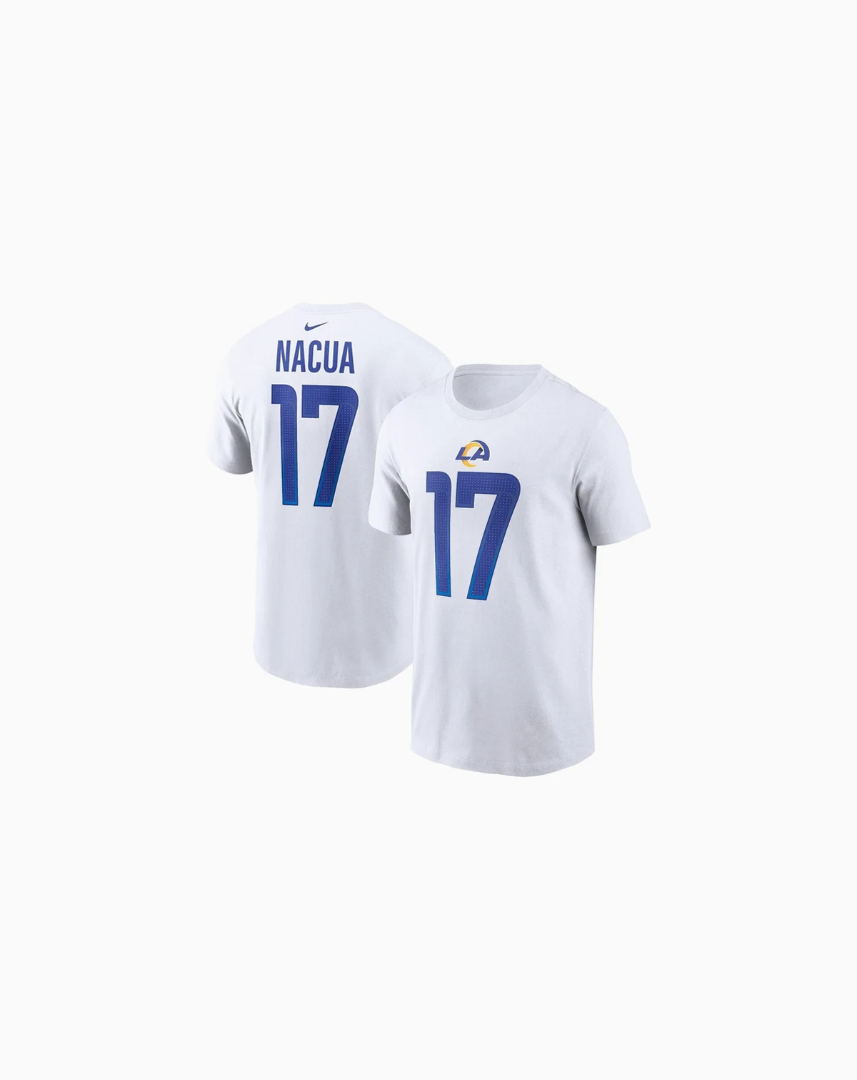 Men's Puka Nacua White Los Angeles Rams Player Name and Number T-shirt