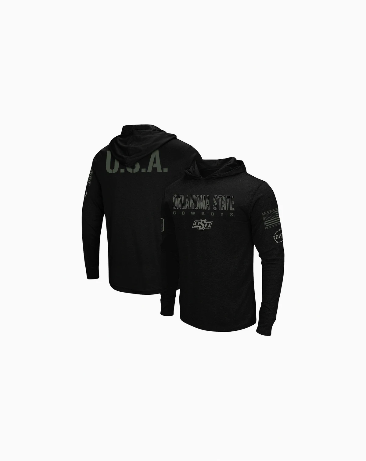 Men's Black Oklahoma State Cowboys OHT Military-Inspired Appreciation Hoodie Long Sleeve T-shirt