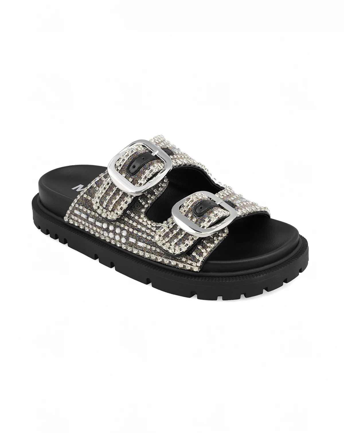 Women's Thora Double Buckle Stone Detailed Slide Sandals