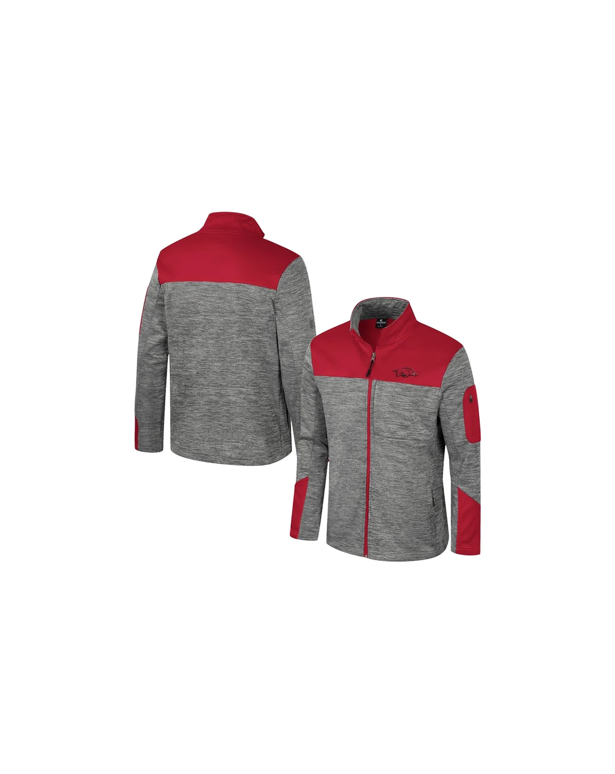 Men's Gray/Cardinal Arkansas Razorbacks Guard Full-Zip Jacket