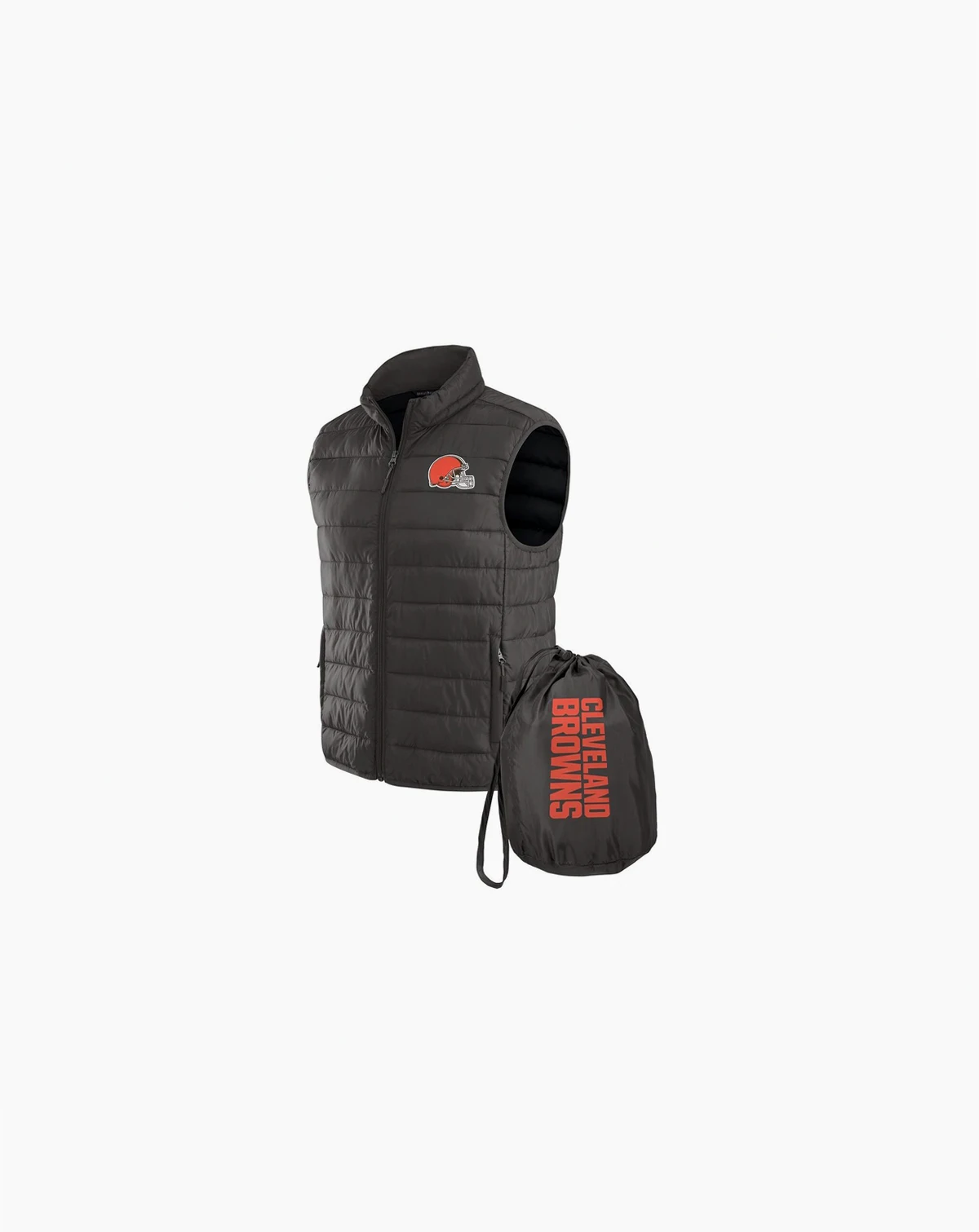 Darius Rucker Collection by x NFL Men's Black Cleveland Browns Packable Full-Zip Vest with Travel Bag