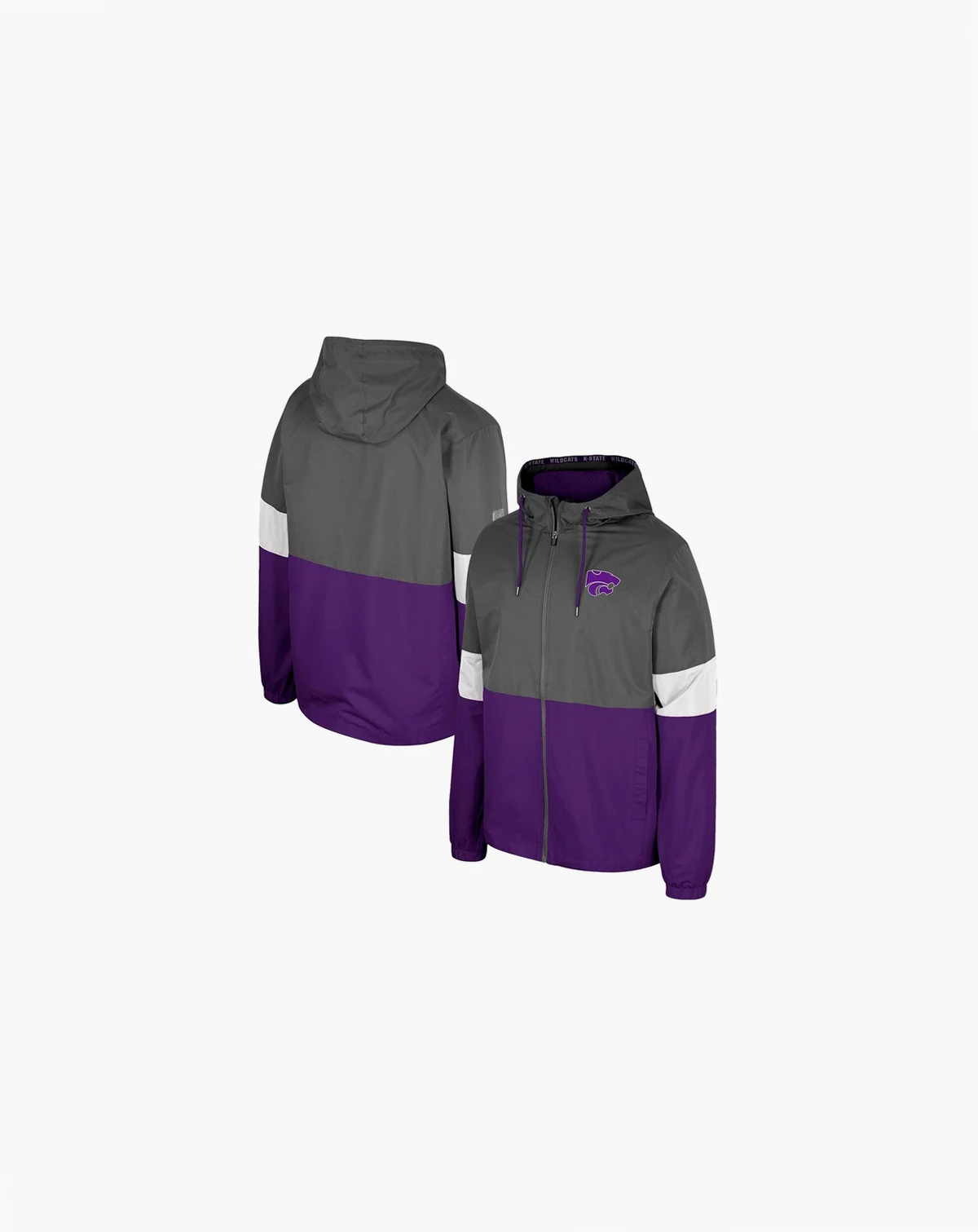 Men's Charcoal Kansas State Wildcats Miles Full-Zip Jacket