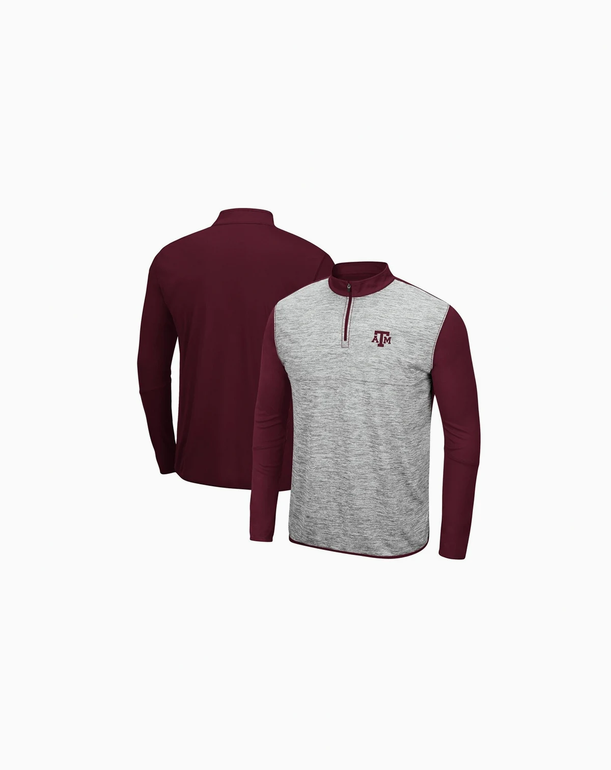 Men's Heathered Gray, Maroon Texas A M Aggies Prospect Quarter-Zip Jacket
