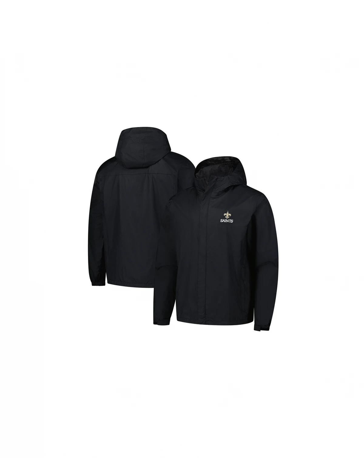Men's Black New Orleans Saints Tropic Waterproof Packable Full-Zip Hoodie Jacket
