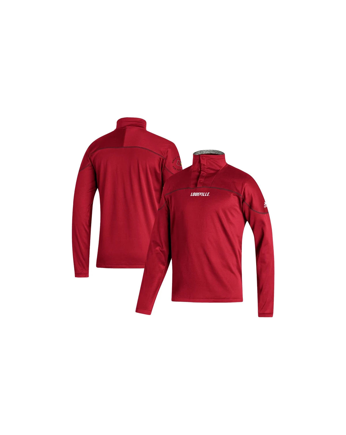 Men's Red Louisville Cardinals AEROREADY Knit Quarter-Snap Jacket