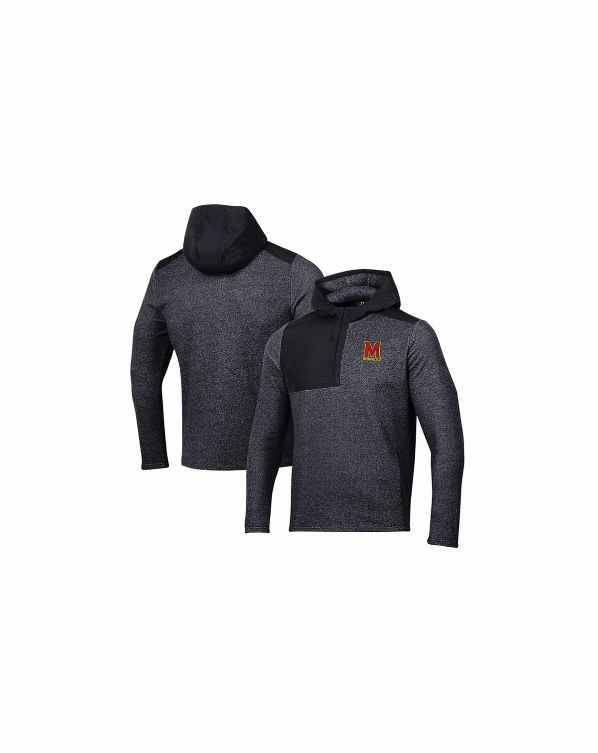 Men's Black Maryland Terrapins Survivor Fleece Hoodie Quarter-Zip Jacket