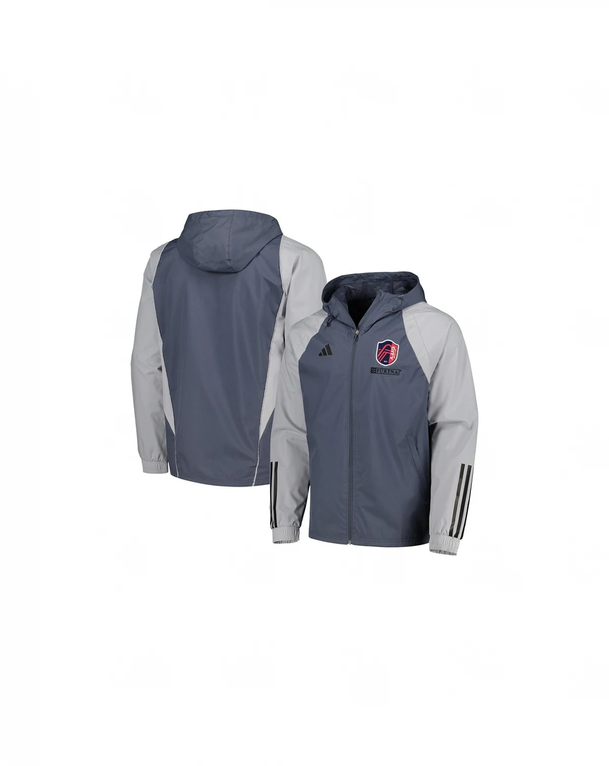 Men's Charcoal St. Louis City SC All-Weather Raglan Hoodie Full-Zip Jacket