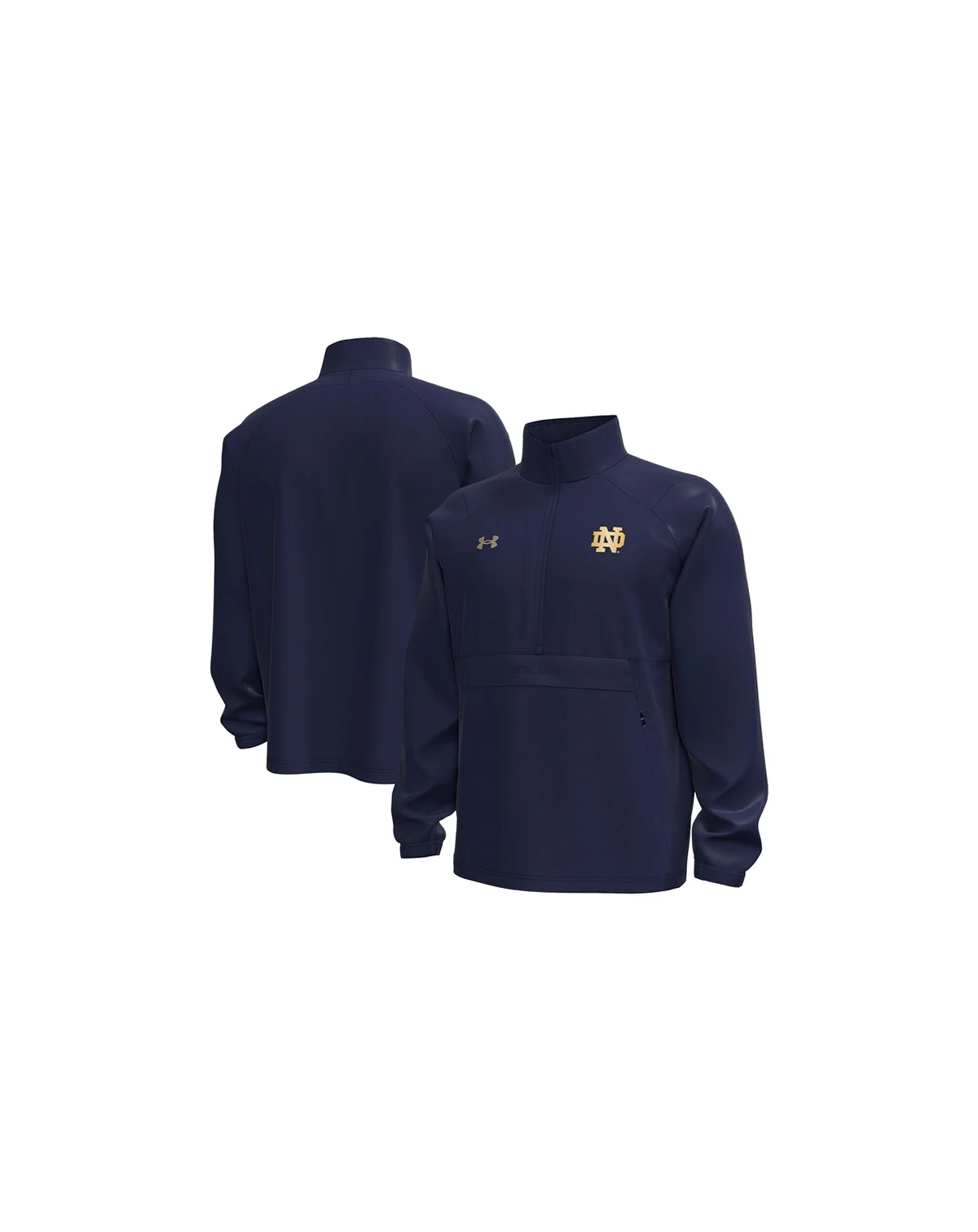 Men's Navy Notre Dame Fighting Irish Unstoppable Woven Anorak Half-Zip Jacket