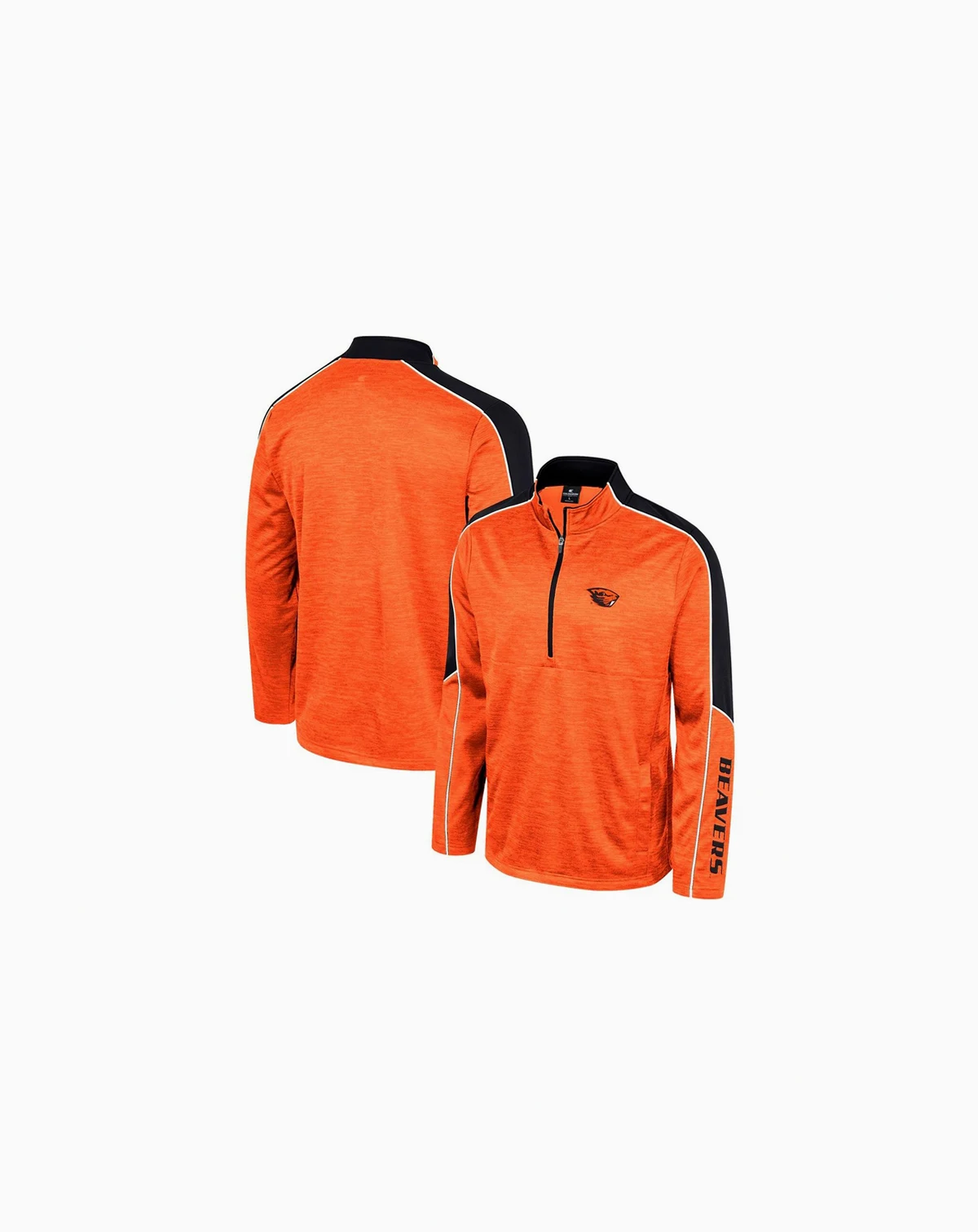 Men's Orange Oregon State Beavers Marled Half-Zip Jacket