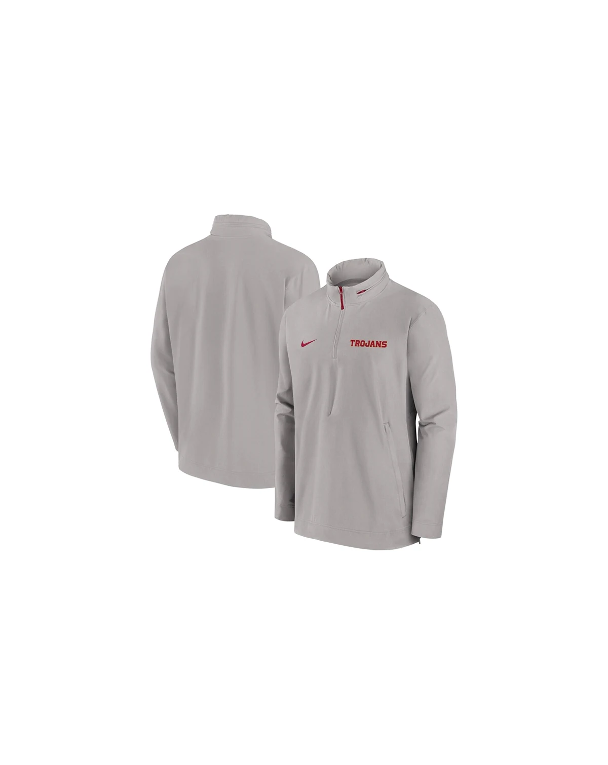 Men's Pewter USC Trojans Sideline Coaches Quarter-Zip Jacket