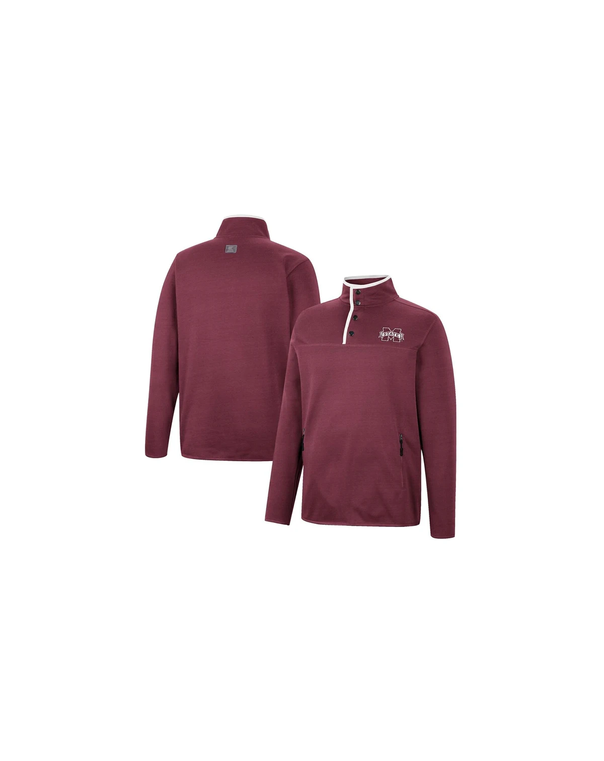 Men's Maroon Mississippi State Bulldogs Rebound Quarter-Snap Jacket