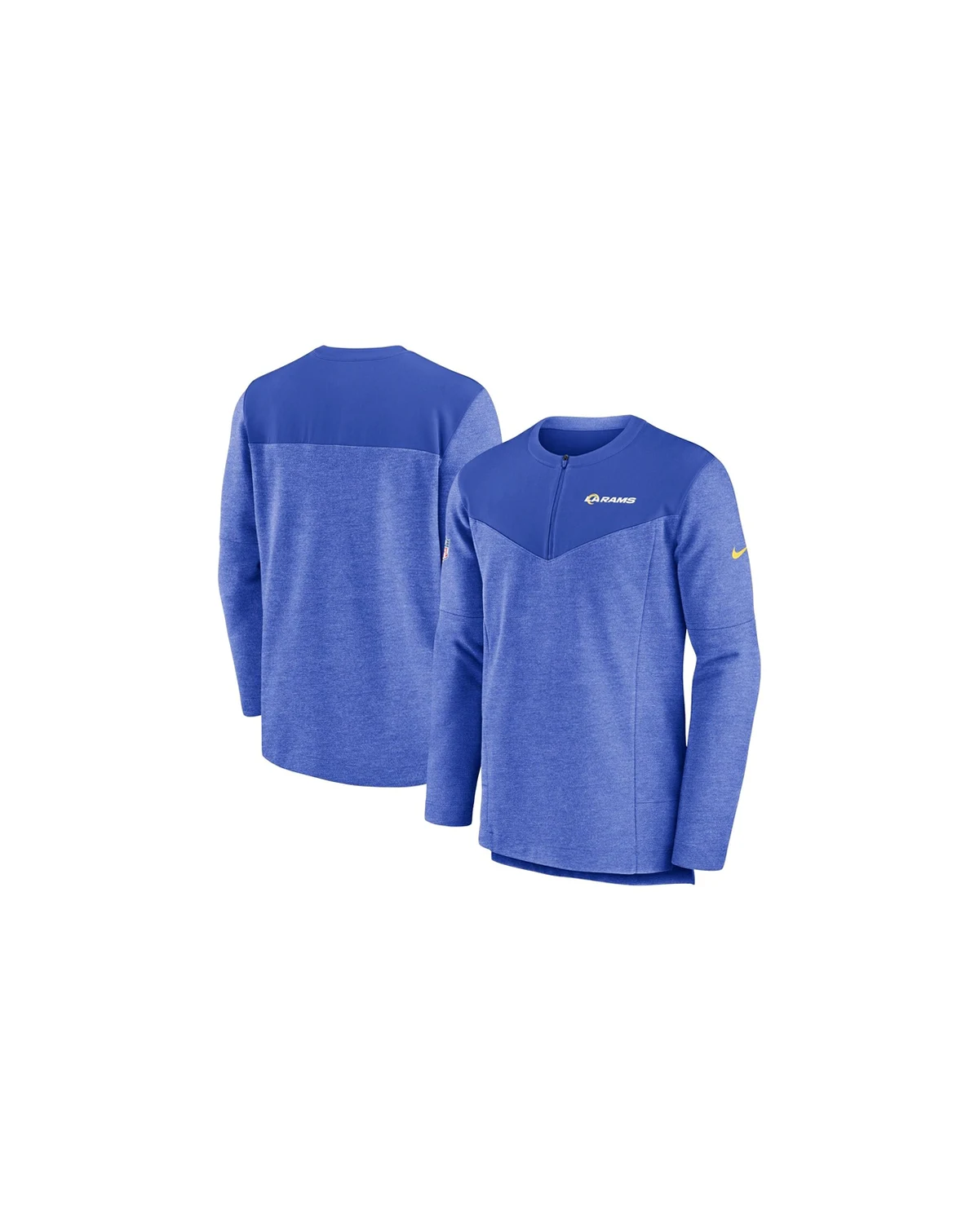 Men's Royal Los Angeles Rams Sideline Lockup Performance Quarter-zip Jacket