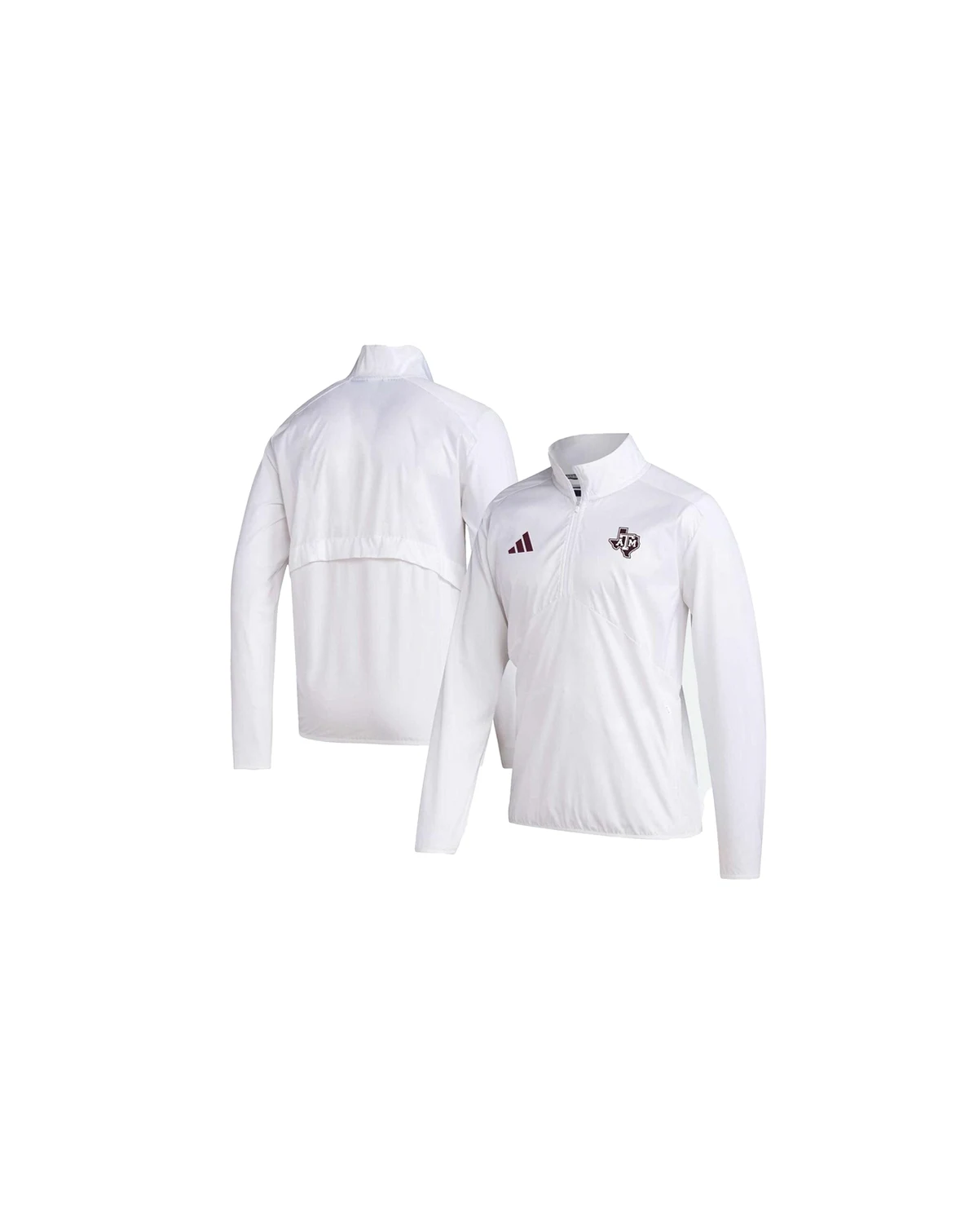 Men's White Texas A&M Aggies Sideline AEROREADY Raglan Sleeve Quarter-Zip Jacket