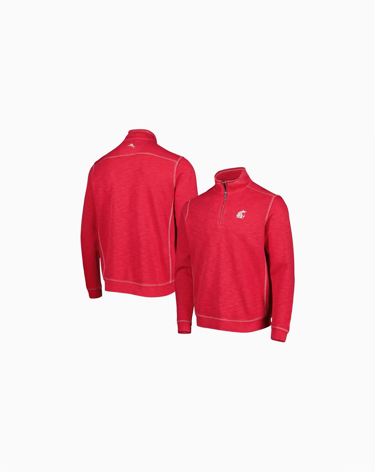 Men's Crimson Washington State Cougars Sport Tobago Bay Tri-Blend Mock Neck Half-Zip Jacket