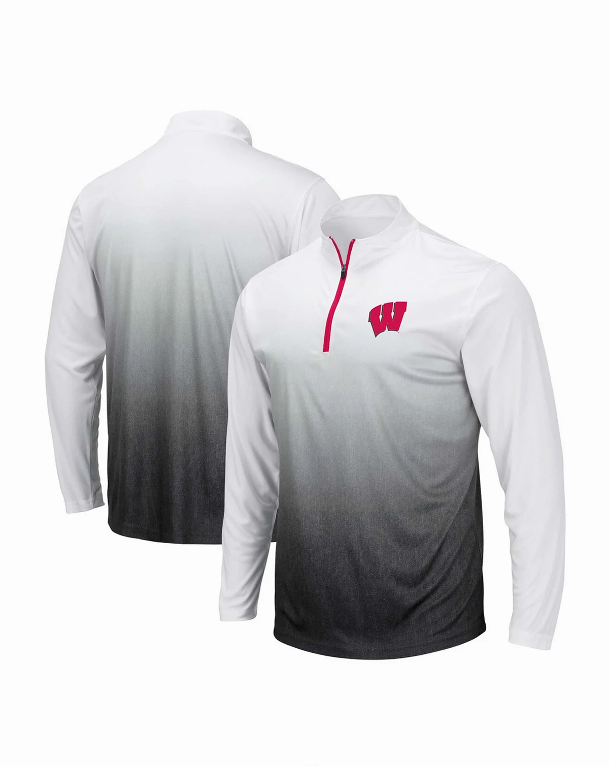 Men's Gray Wisconsin Badgers Magic Team Logo Quarter-Zip Jacket