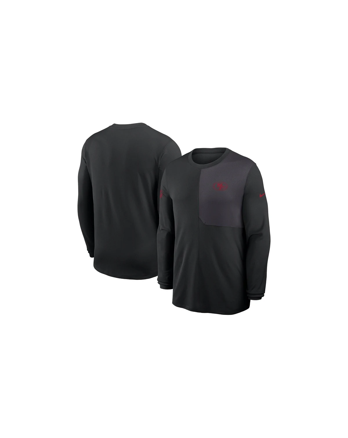 Men's Black San Francisco 49ers Sideline Coach UV Performance Long Sleeve T-Shirt