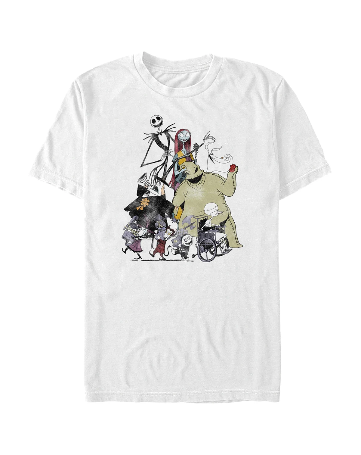 Men's Nightmare Before Christmas Group Shot Short Sleeves T-shirt