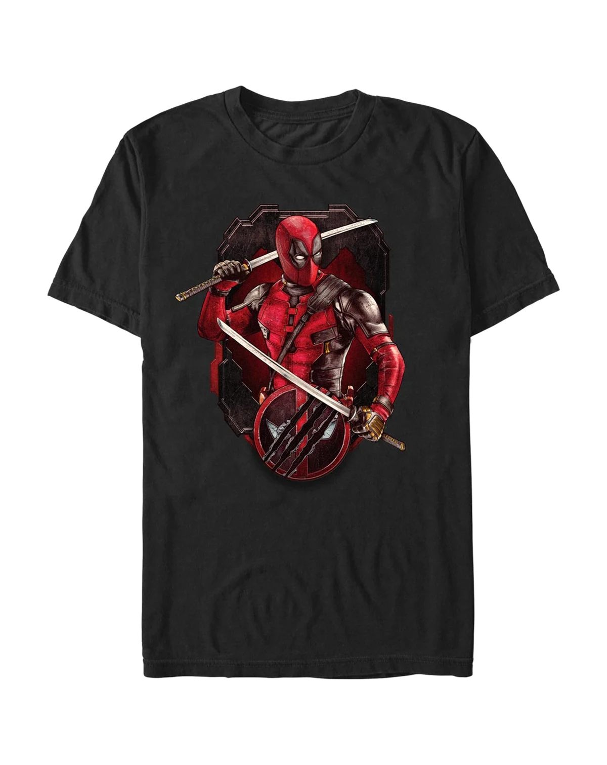 Men's Deadpool Pose Badge Short Sleeve T-Shirt