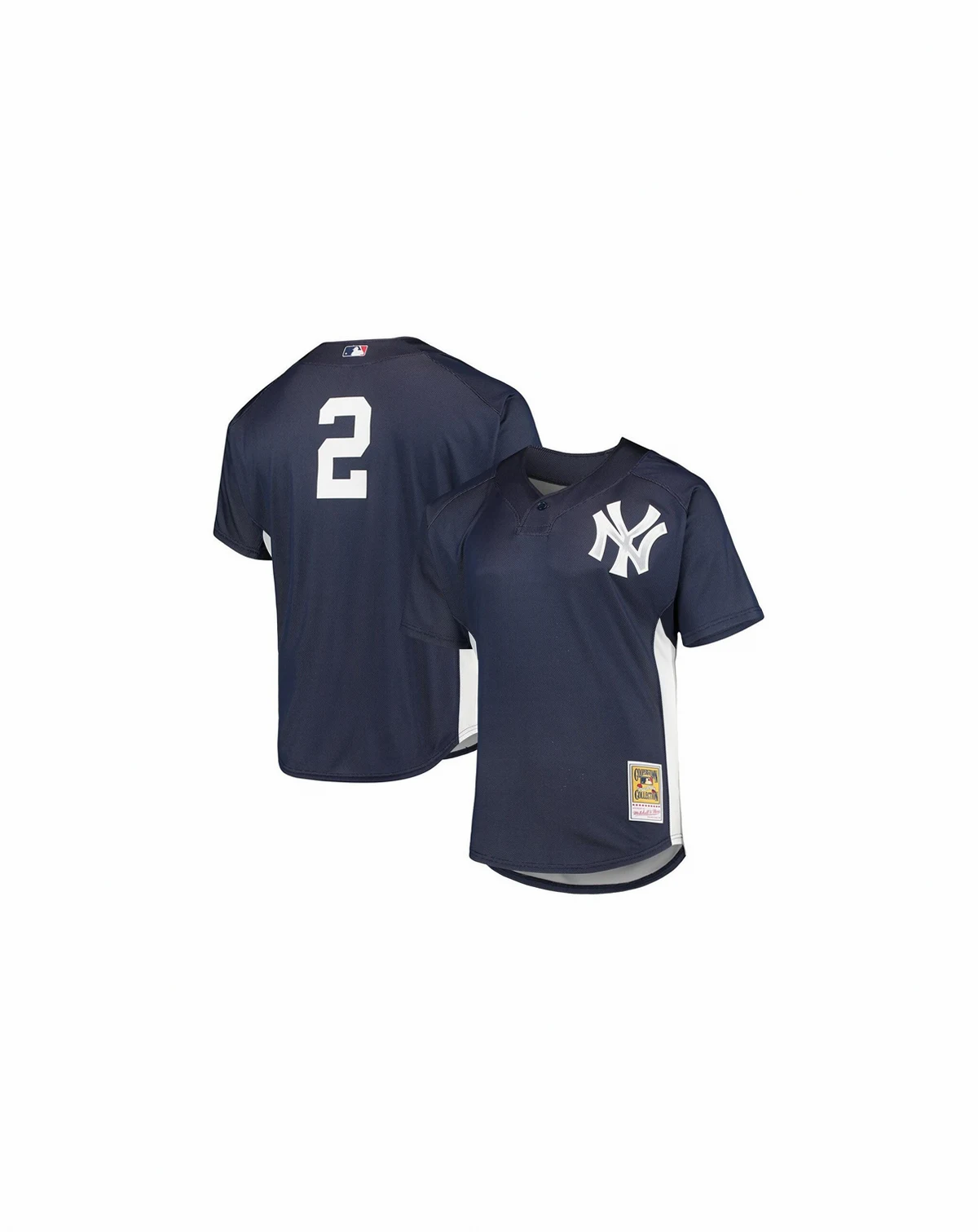 Men's Derek Jeter Navy New York Yankees Cooperstown Collection Mesh Batting Practice Jersey