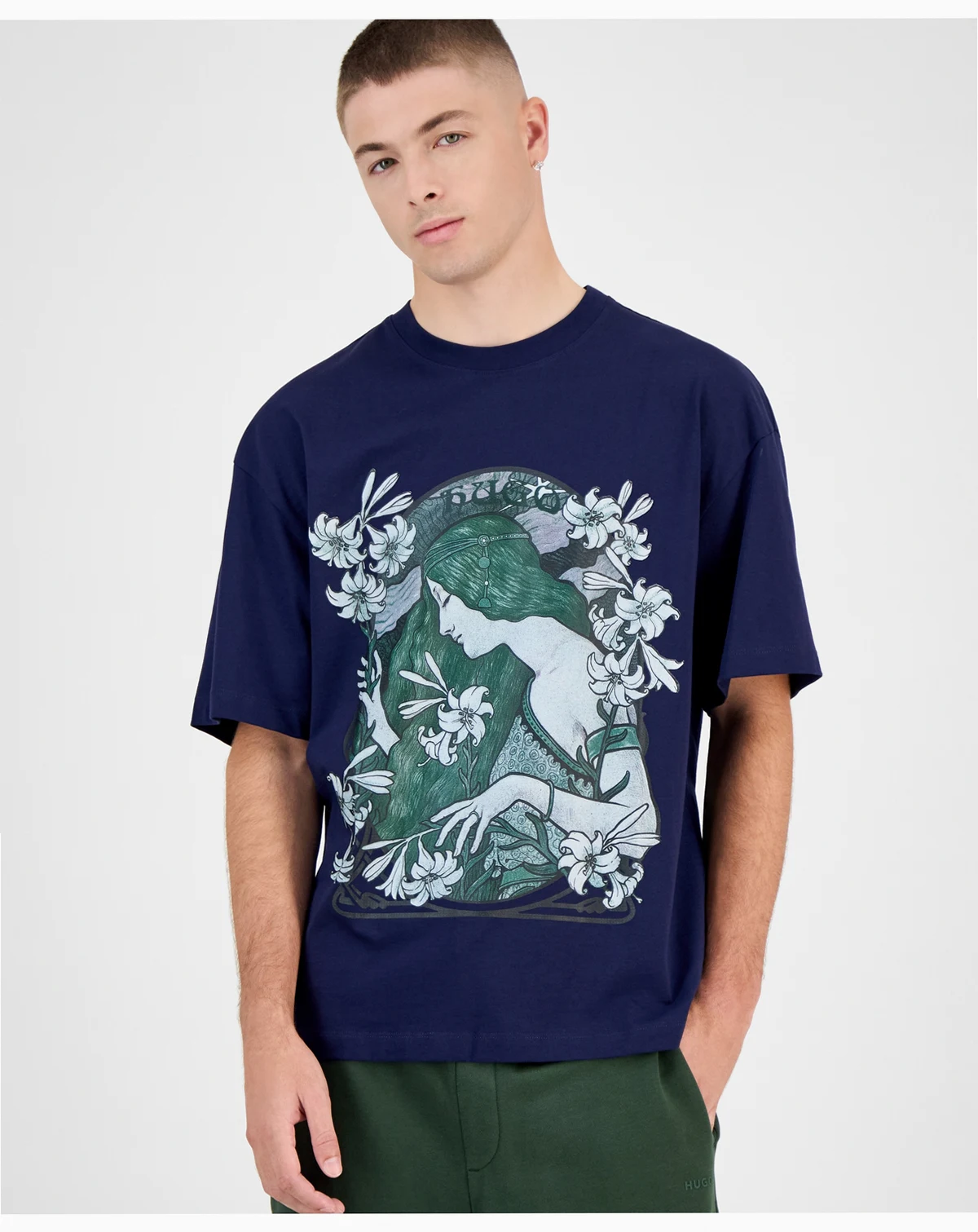 Men's Difluro Oversized Short-Sleeve Crewneck Graphic T-Shirt