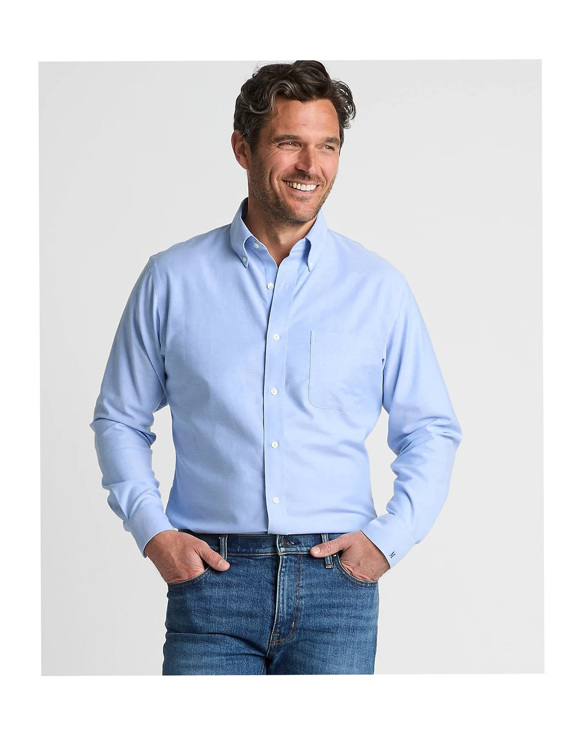 Big & Tall Traditonal Fit Solid No Iron Supima Oxford Dress Shirt