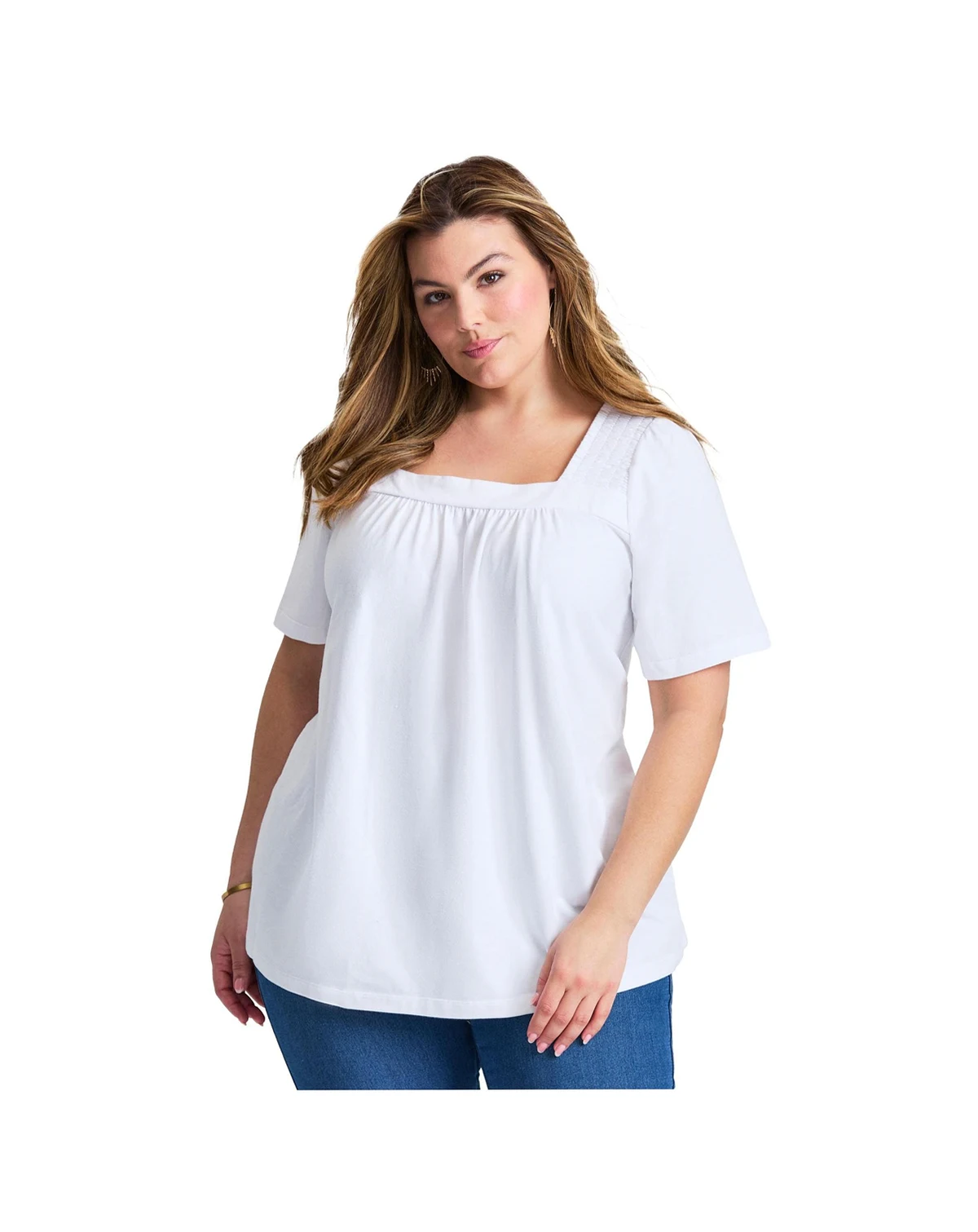 Women's Smocked Squareneck Top