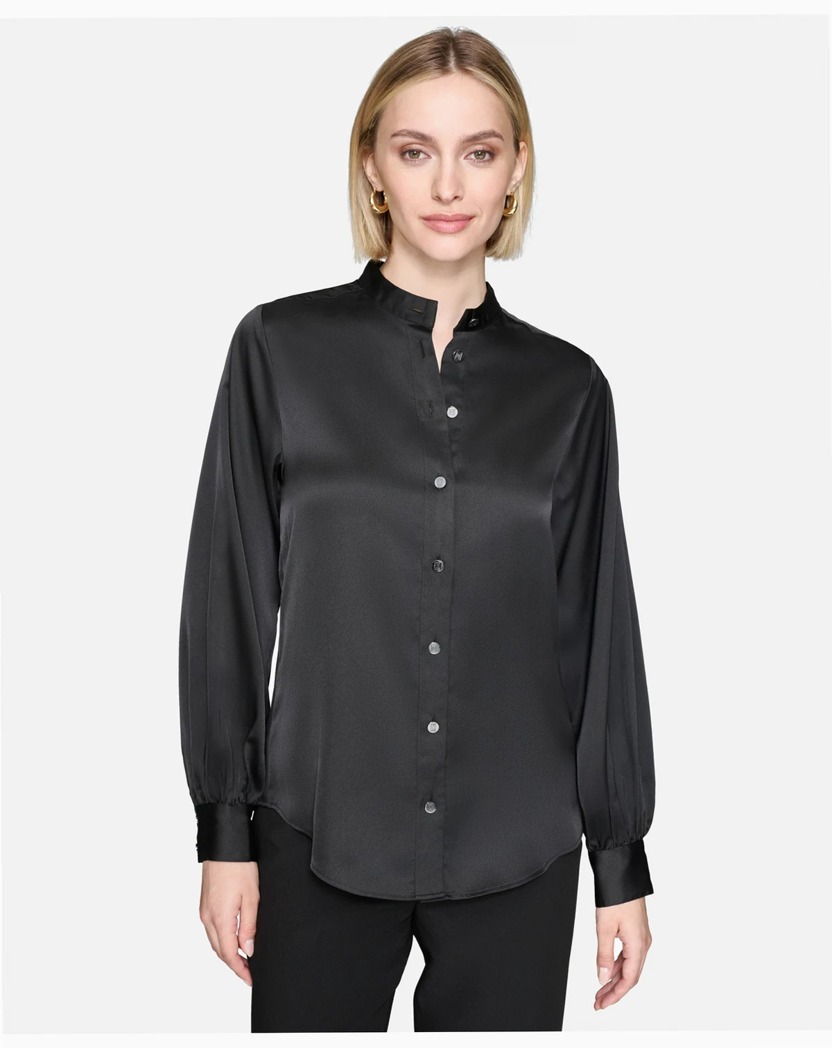 Women's Band-Collar Blouse