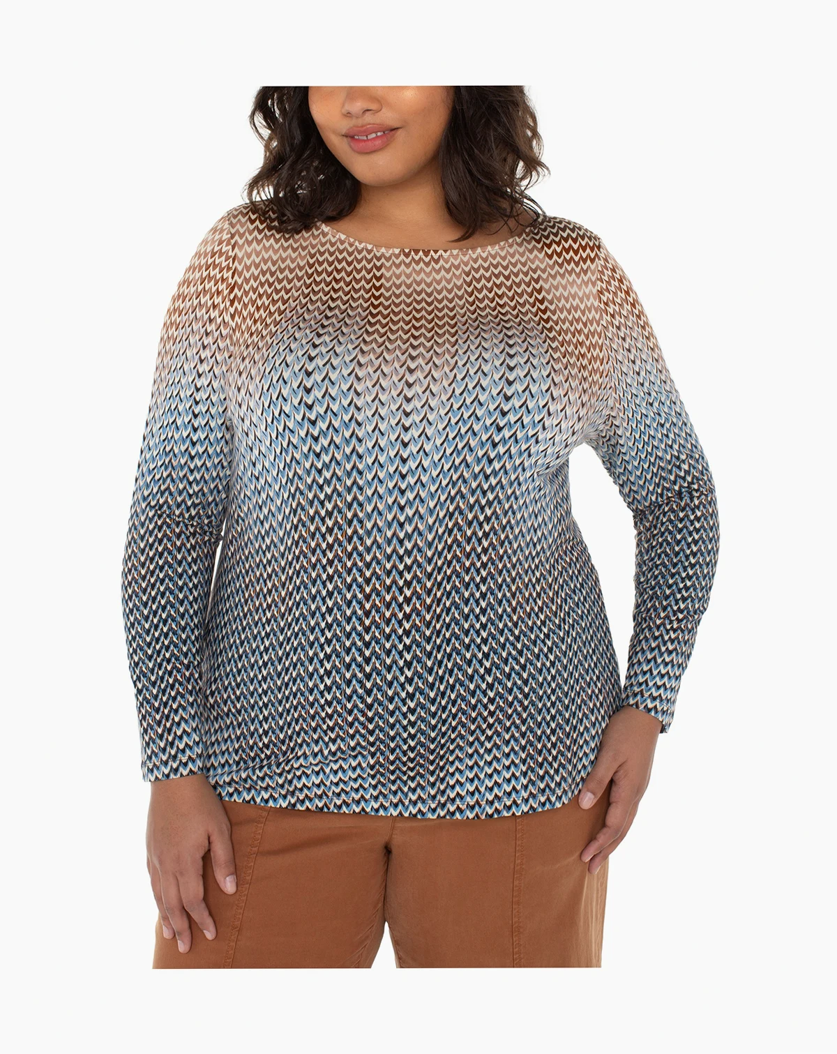 Trendy Plus Size Printed Knit Top